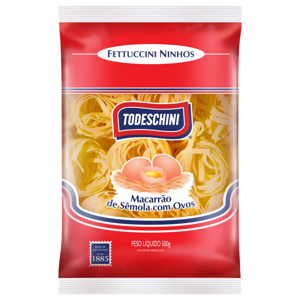 Macarrão fettucine ninhos ovos Todeschini 500g