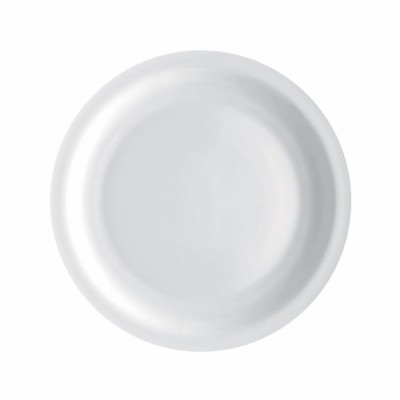 10121 - prato raso 25,5cm com borda branco vidro careware Bormioli un