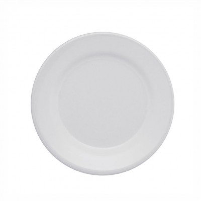 10159 - prato raso 24cm com borda branco cerâmica biona un