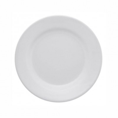 10161 - prato sobremesa 19cm com borda branco cerâmica biona un
