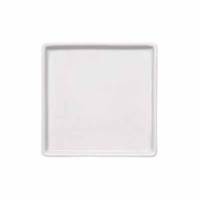 10166 - prato sobremesa 19cm quadrado com borda branco porcelana americana Germer un