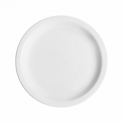 10173 - prato raso 25,5cm com borda branco porcelana classe única Iguaçu Germer un