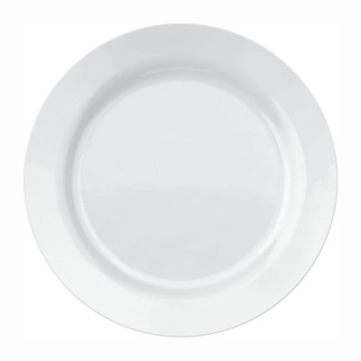 10274 - prato raso 26,5cm com borda branco vidro Opaline menu un