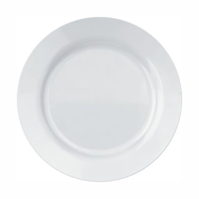 10275 - prato raso 24cm com borda branco vidro Opaline menu un