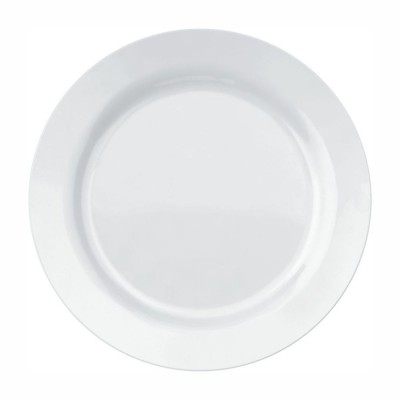 10277 - prato raso 26,5cm com borda peso padrão 500g branco vidro Opaline menu un