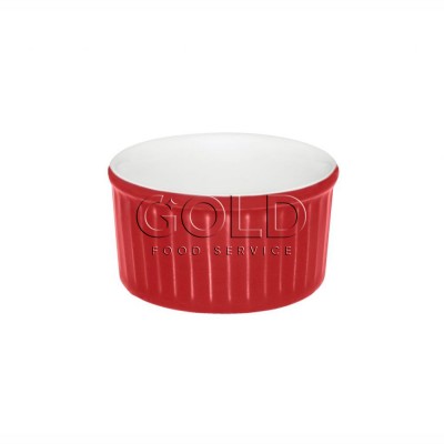 10344 - ramequim 8 x 4cm 100ml branco/vermelho porcelana Oxford un