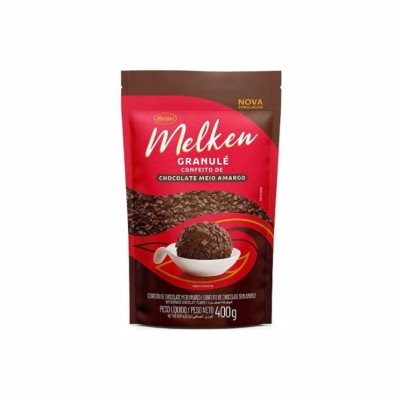 10371 - confeito de chocolate meio amargo 400g granule Melken Harald
