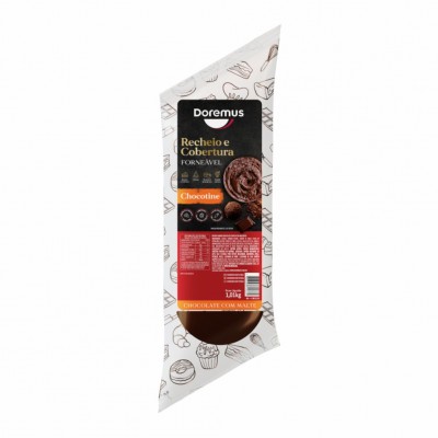 10594 - recheio e cobertura forneável chocolate com malte chocotine Doremus bisnaga 1,01kg
