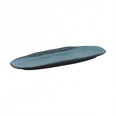 10625 - travessa refratária oval rasa 36 x 13cm azul stoneware Porto Brasil un