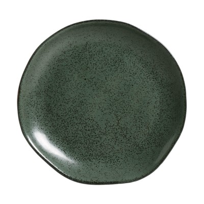 10648 - prato sobremesa 19,5cm sem borda verde stoneware Porto Brasil un