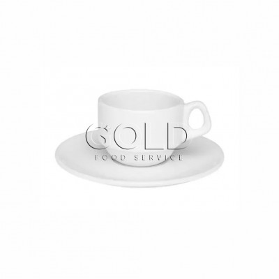 10794 - xícara de cafézinho com pires empilhável branco porcelana Oxford 12 x 75ml