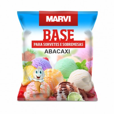 10959 - base em pó para sorvete abacaxi Marvi 1kg