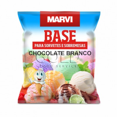 10964 - base em pó para sorvete chocolate branco Marvi 1kg