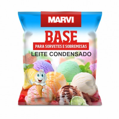 10967 - base em pó para sorvete leite condensado Marvi 1kg