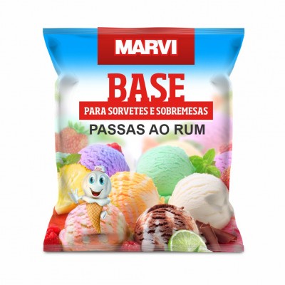 10970 - base em pó para sorvete passas ao rum Marvi 1kg