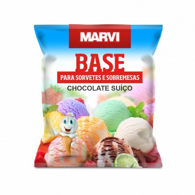 10973 - base em pó para sorvete chocolate suíço Marvi 800g