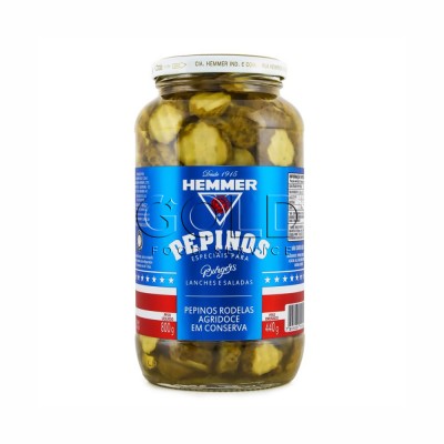 11463 - pepino rodela agridoce Hemmer 440g vidro