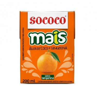 11621 - água de coco 24 x 200ml com tangerina Sococo