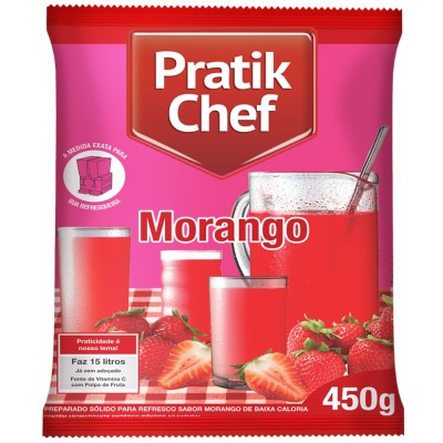 11628 - refresco morango Pratik chef 450g rende 15lt