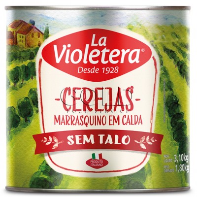 11904 - cereja em calda s/talo La Violetera 1,8kg drenado