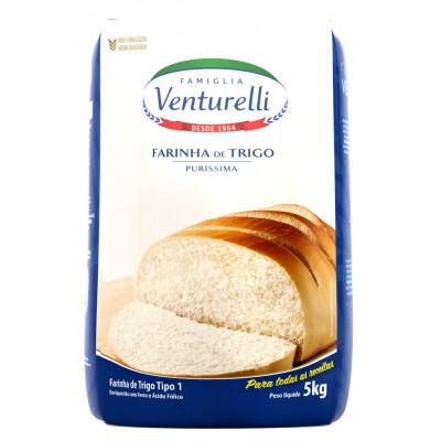 11998 - Farinha de trigo 5kg puríssima Famiglia Venturelli