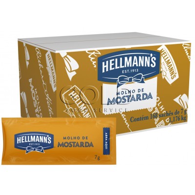 12184 - sachê mostarda amarela Hellmann's 168 x 7g