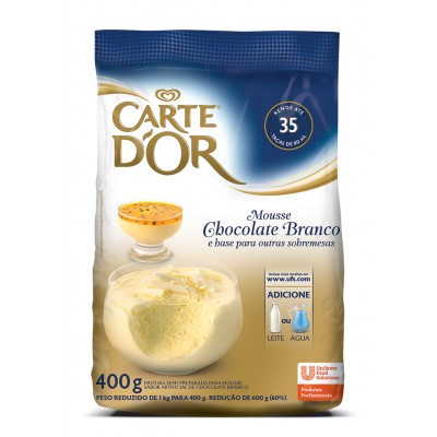 12356 - mousse chocolate branco Carte 'Dor 400g rende 35 porções de 80ml