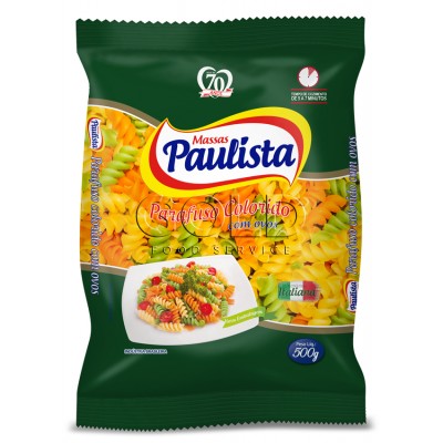 12839 - macarrão parafuso colorido ovos Paulista 500g