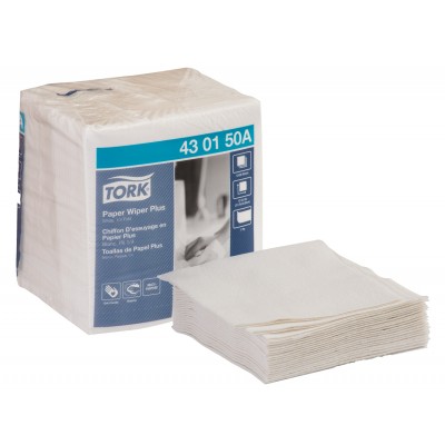 12900 - wiper folha simples paper wiper Plus Tork 31,75 x 33,02cm 90 fl 43 01 50a