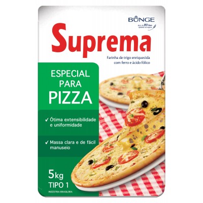 13773 - Farinha de trigo 5kg para pizza Suprema Bunge