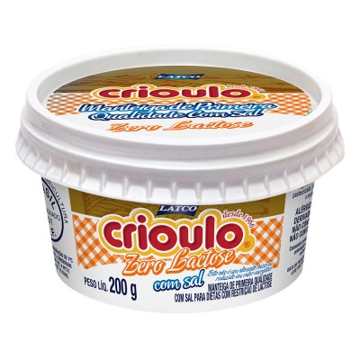 14019 - manteiga com sal zero lactose Crioulo pote 200g