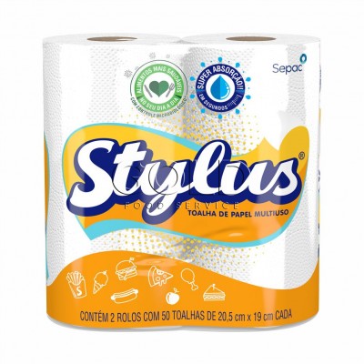 14105 - toalha papel Stylus 2 x 50 toalhas de 20,5 x 19cm