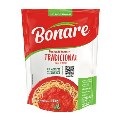 14425 - molho tomate tradicional Bonare sachê 1,7kg