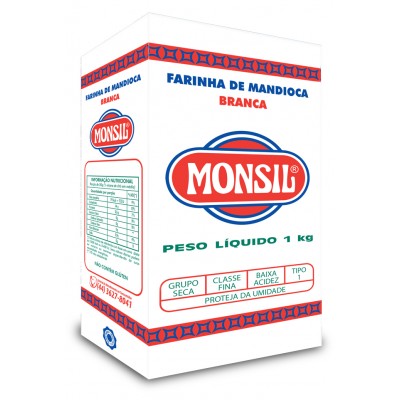 14482 - Farinha de mandioca branca 1kg papel Monsil