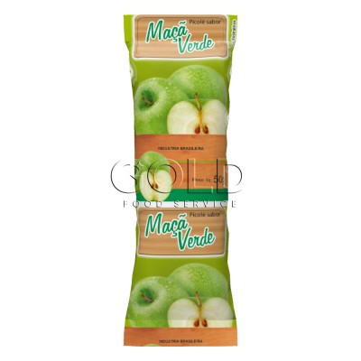 14552 - embalagem para picolé maçã verde 290un 6,7 x 19cm Bopp perolizado Rio Novo
