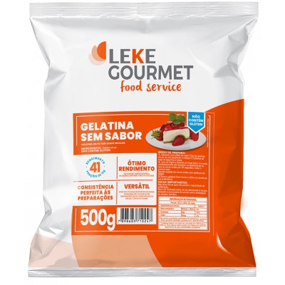 1486 - gelatina sem sabor em pó incolor Leke 500g