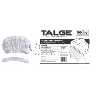 15072 - touca descartável sanfonada branca Talge 100un