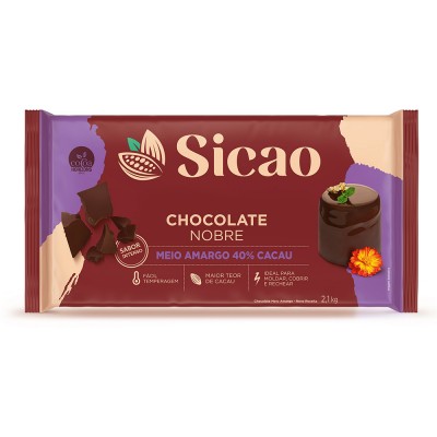15650 - chocolate meio amargo barra 2,1kg Sicao Nobre