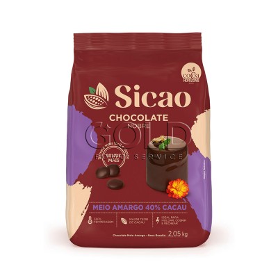 15651 - chocolate meio amargo gotas 2,05kg Sicao Nobre