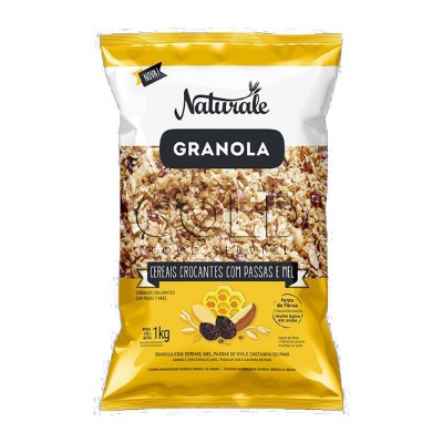 15796 - granola cereais crocantes com passas e mel Naturale 1kg