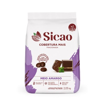 15826 - cobertura chocolate meio amargo gotas 2,05kg Sicao mais