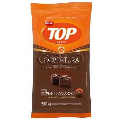 15928 - cobertura chocolate meio amargo gotas 2,05kg Top Harald
