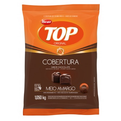 15932 - cobertura chocolate meio amargo gotas 1,01kg Top Harald