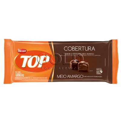 15937 - cobertura chocolate meio amargo barra 1,01kg Top Harald