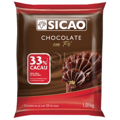 16001 - chocolate pó 33% cacau Sicao 1,01kg