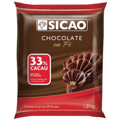 16001 - chocolate pó 33% cacau Sicao 1,01kg