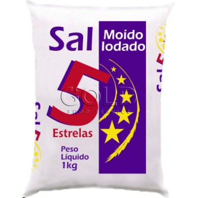 16079 - sal moído Cinco Estrelas 1kg