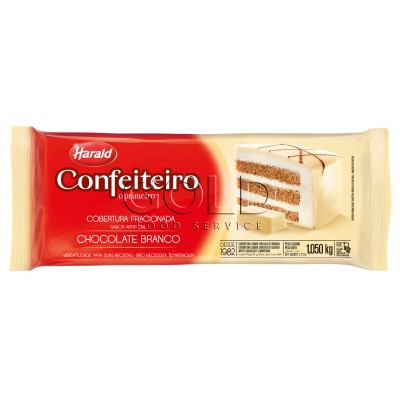 16190 - cobertura fracionada chocolate branco barra 1,01kg Confeiteiro Harald