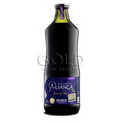 16434 - suco integral 1,5L uva tinto Aliança 100% uva sem açúcar