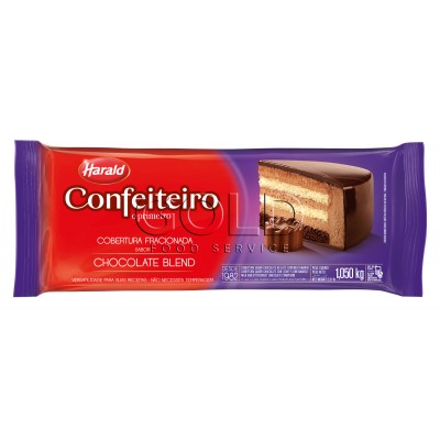 17051 - cobertura fracionada chocolate blend barra 1,05kg Confeiteiro Harald